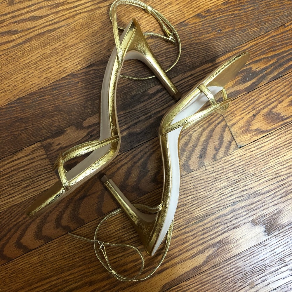 Zara Gold Ankle Strap sandals